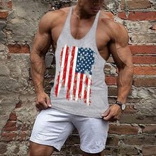 Load image into Gallery viewer, Flag Printed Breathable Split Men&#39;s Tops
