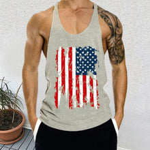 Load image into Gallery viewer, Flag Printed Breathable Split Men&#39;s Tops
