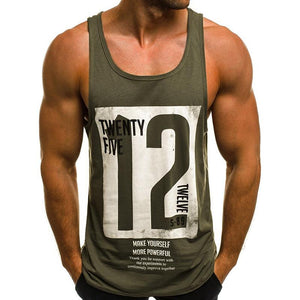 Digital Letter Printed Round Neck Sleeveless Vest