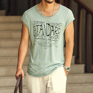 Letter Printing Casual Retro Vest Men