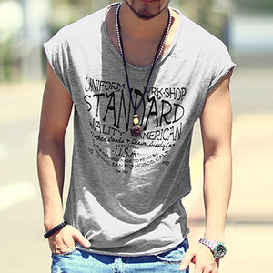 Letter Printing Casual Retro Vest Men