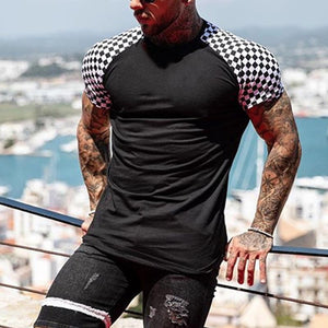 Men's Casual Stitching Round Neck Short Sleeve T-Shirt