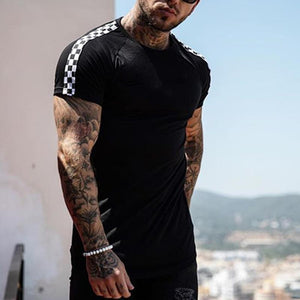 Men's Casual Stitching Round Neck Short Sleeve T-Shirt