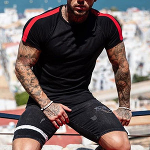 Men's Casual Stitching Round Neck Short Sleeve T-Shirt