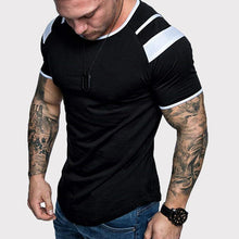 Load image into Gallery viewer, Men&#39;s Round Neck Color-Block Casual Cotton T-Shirt
