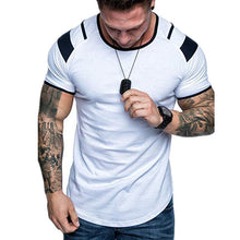 Load image into Gallery viewer, Men&#39;s Round Neck Color-Block Casual Cotton T-Shirt
