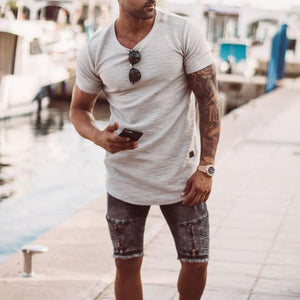 Solid Color Street Casual Fitness Loose T-shirt