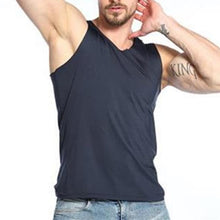 Load image into Gallery viewer, Men&#39;s Ice Silk Slim Fit Wide Shoulder V-Neck Thin Vest
