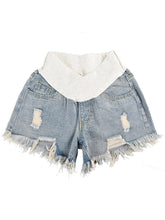 Load image into Gallery viewer, Maternity Fashion Thin Shredded Denim Shorts
