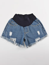 Load image into Gallery viewer, Maternity Fashion Thin Shredded Denim Shorts
