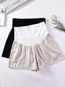 Maternity Cotton And Linen Casual Stomach Lift Shorts