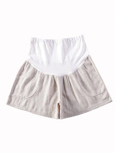 Maternity Cotton And Linen Casual Stomach Lift Shorts