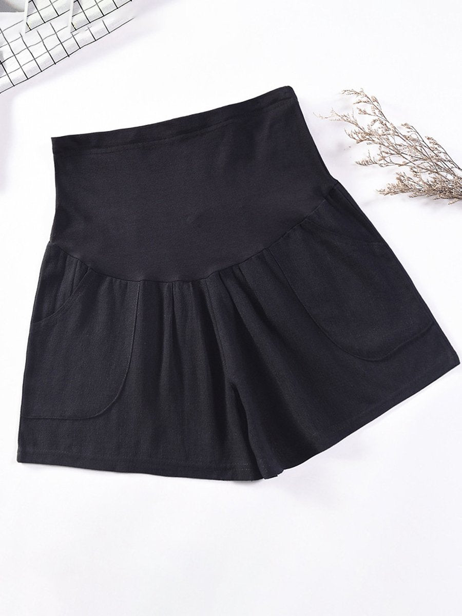 Maternity Cotton And Linen Casual Stomach Lift Shorts