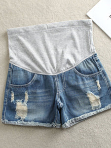 Maternity Fashion Loose Low Waist Belly Denim Shorts