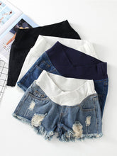 Load image into Gallery viewer, Maternity Fashion Loose Low Waist Belly Denim Shorts
