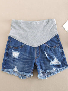 Maternity Fashion Loose Low Waist Belly Denim Shorts