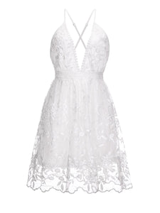 Maternity Sexy V-Neck Lace Halter Dress