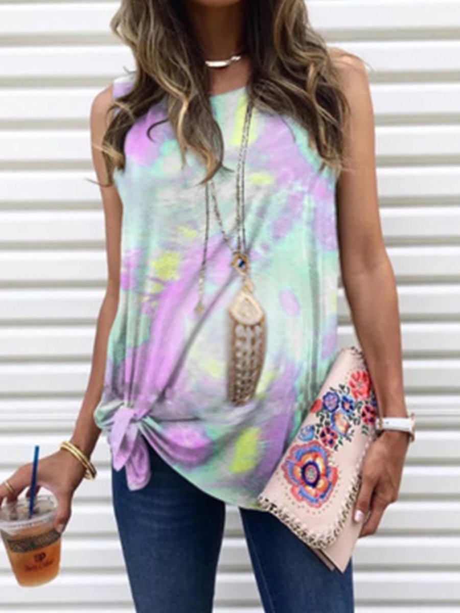 Loose Gradient Tie-Dye Kinks Maternity Tops