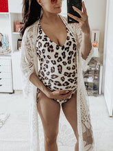 Load image into Gallery viewer, Maternity Sexy Leopard Print One-Piece Swimsuit
