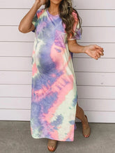 Load image into Gallery viewer, Tie-dyed Printed Pocket Slit Dress for Pregnant Women
