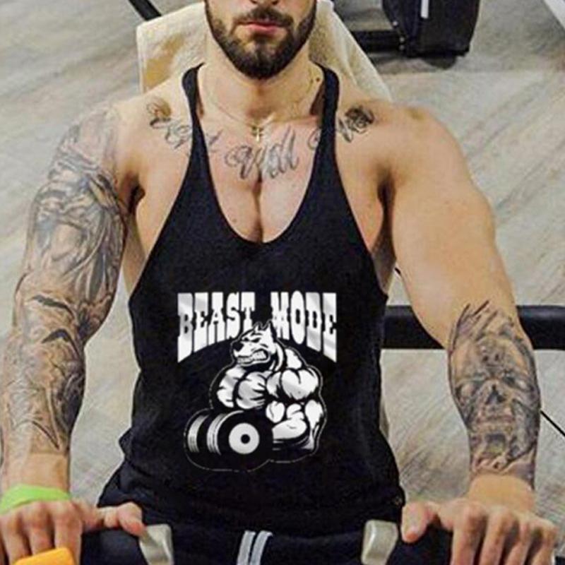 Men's Casual Fashion Printed Sports Fitness Vest