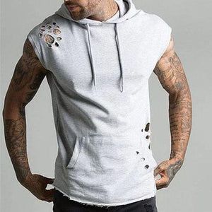 Ripped Hooded Leisure Fitness Vest