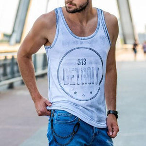 Retro Letter Printed Casual Fitness Vest