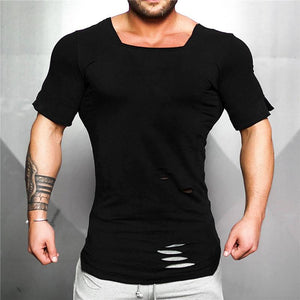 Irregular Round Neck Fitness Casual Short Sleeve