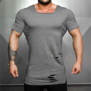 Irregular Round Neck Fitness Casual Short Sleeve