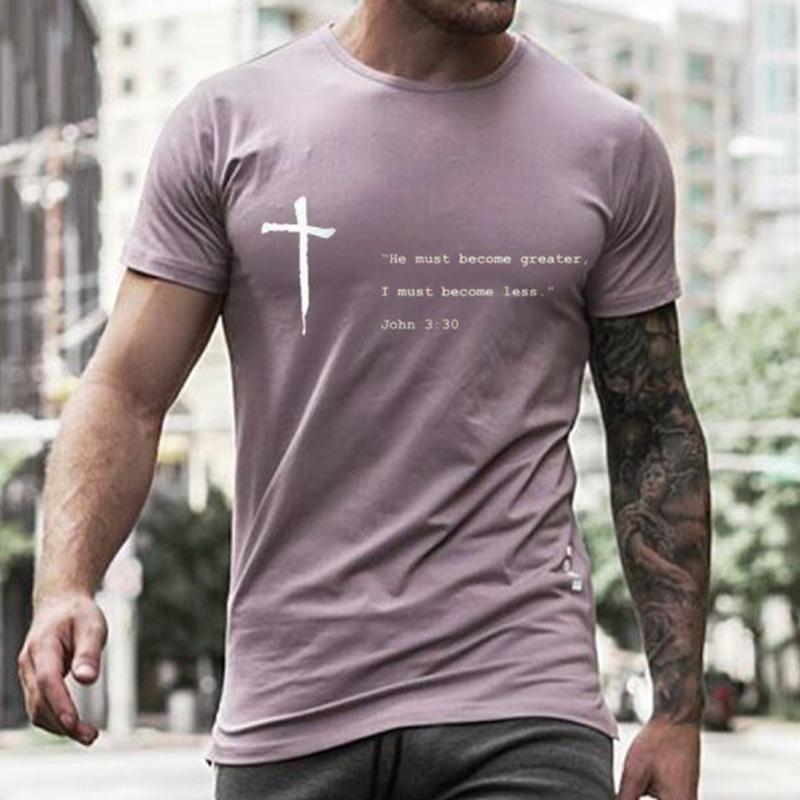 Plus Size Cross Street Printing Men's Tops