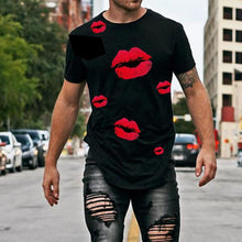 Load image into Gallery viewer, Casual Lips Printed Cotton Men&#39;s Tops
