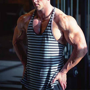 Men's Striped Stretch Sports Slim Fit Vest