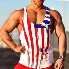 Load image into Gallery viewer, Striped Leisure Fitness Vacation Vest Men
