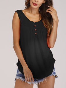 Solid Color Pleated Sleeveless Casual Maternity Tops