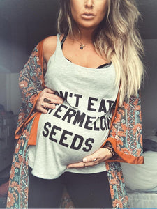 Maternity Solid Color Print T-Shirt