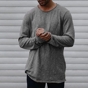 Men's Solid Color Casual Long Sleeve T-Shirt