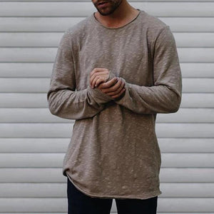 Men's Solid Color Casual Long Sleeve T-Shirt