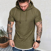 Load image into Gallery viewer, Solid Color Hooded Summer Leisure Men&#39;s Tops
