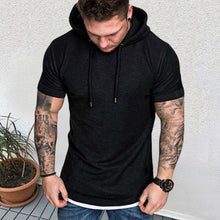 Load image into Gallery viewer, Solid Color Hooded Summer Leisure Men&#39;s Tops
