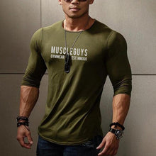Load image into Gallery viewer, Muscle Slim Round Neck Personality Men&#39;s Tops

