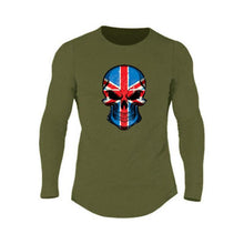 Load image into Gallery viewer, Skull Print Arc Hem Men&#39;s Tops
