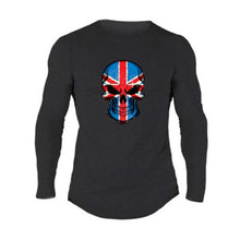 Load image into Gallery viewer, Skull Print Arc Hem Men&#39;s Tops
