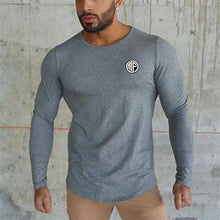 Load image into Gallery viewer, Sports Long Sleeve Round Neck Print Men&#39;s Tops
