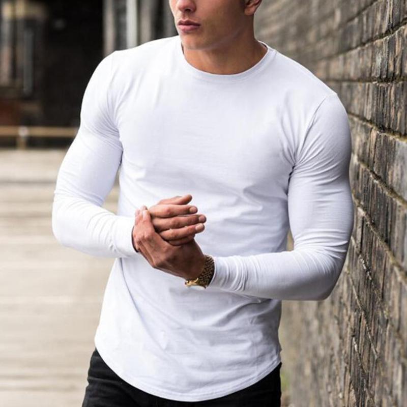 Long Cotton Breathable Slim Men's Tops
