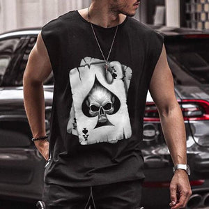 Fashion Round Neck Print Sleeveless Men's Vest