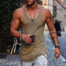 Load image into Gallery viewer, Slub Cotton Street Retro Fitness Casual Vest Male
