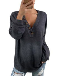 Long Sleeve V-Neck Loose Maternity Blouse