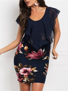 Maternity Flouncy Sleeves Bodycon Dress