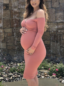 Strapless Tube Top Long Sleeve Maternity Dresses