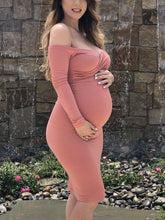 Load image into Gallery viewer, Strapless Tube Top Long Sleeve Maternity Dresses
